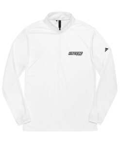 SBD Embroidered Adidas Quarter-Zip Pullover — White/ Black Heather