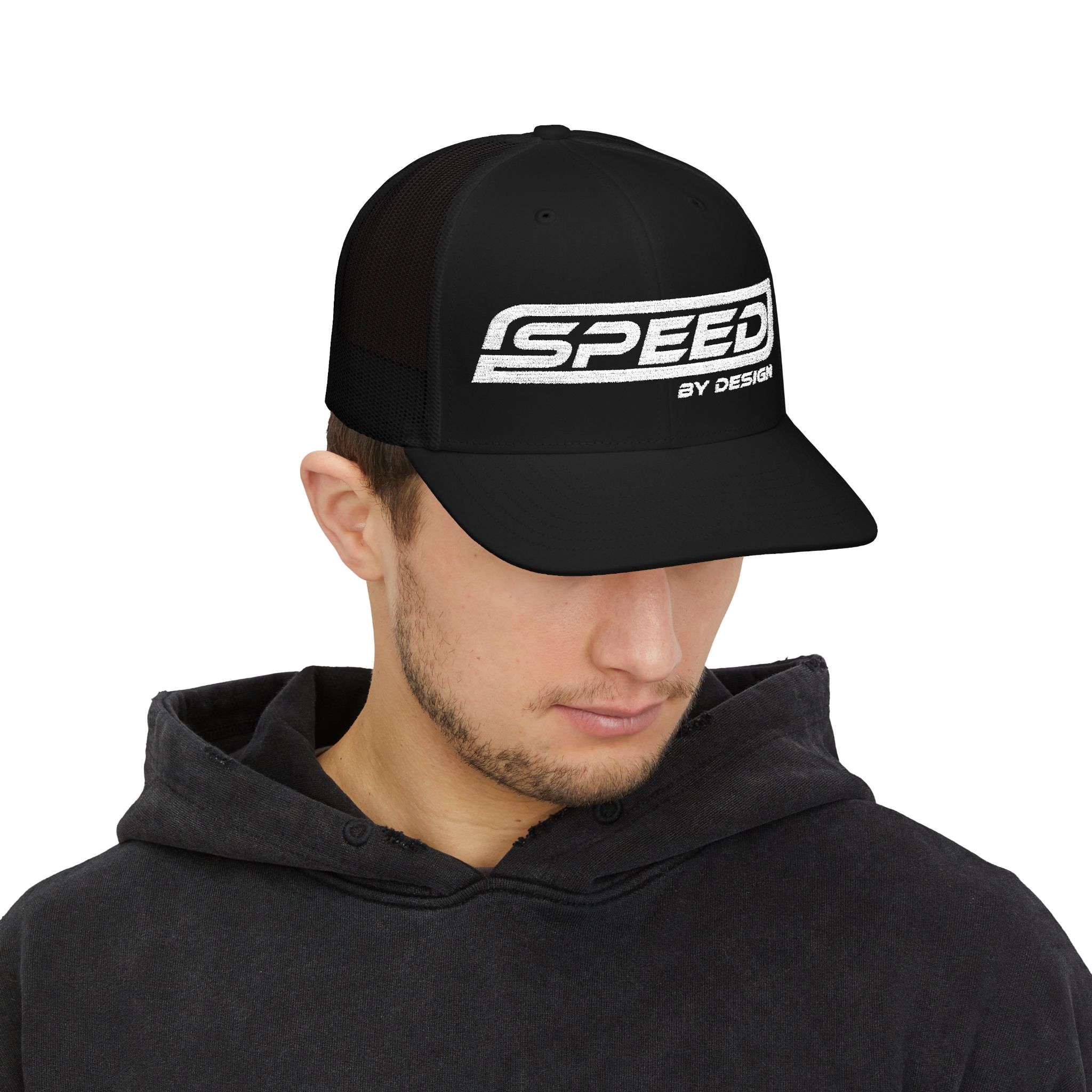 SBD Black Trucker Hat - Embroidered Snapback - Image 3