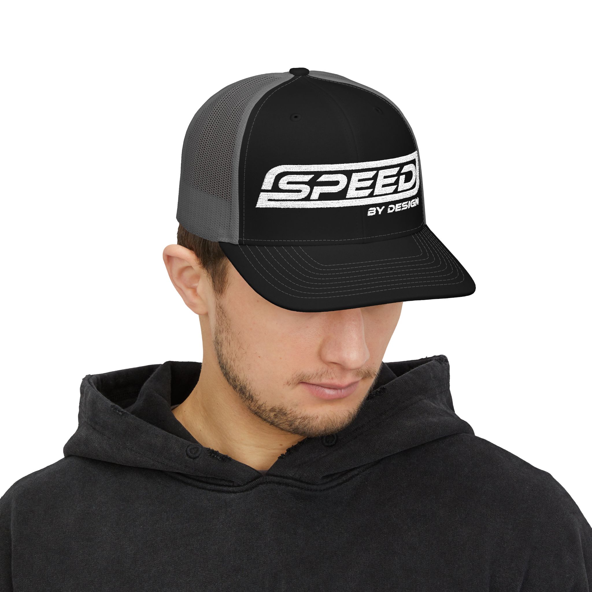 SBD Black Trucker Hat - Embroidered Snapback - Image 6