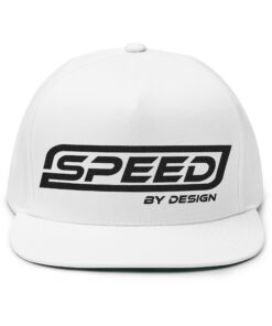 SBD Flat Bill Embroidered Cap — Black Logo Snapback